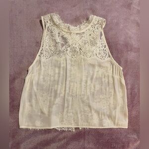 NWOT Free People Open Back Lace Top